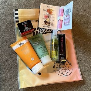 🎉HP🎉Sephora 6 piece Makeup and Skincare Samples Versace Ouai Lancôme